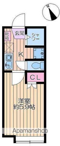 アビタシオン白鳥(1K/1階)の間取り写真