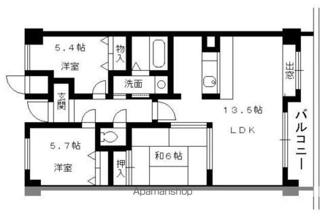 GRAND KS(3LDK/3階)の間取り写真