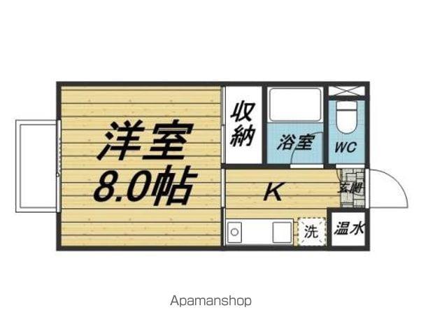 シャトリオン大原B(1K/2階)の間取り写真