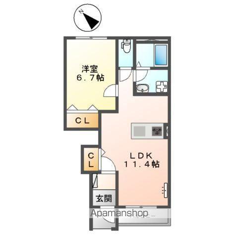 クレスト(1LDK/1階)の間取り写真