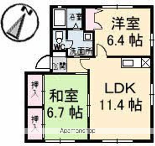 フレグランス幸之江Ⅱ棟(2LDK/1階)の間取り写真