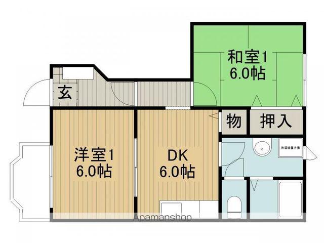 ボヌール(2DK/1階)の間取り写真