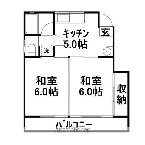 山岡アパート(2DK/2階)の間取り写真