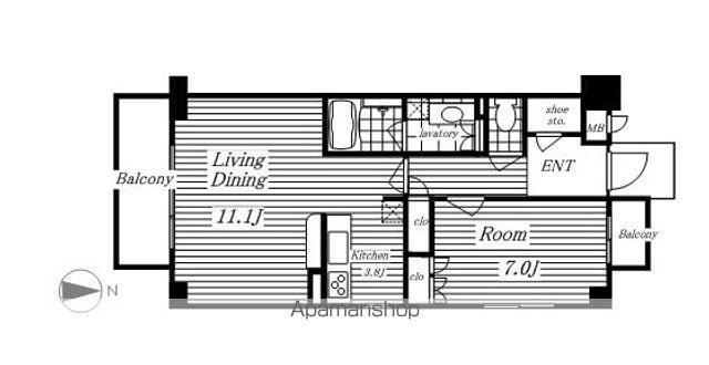 グランマスト白壁二丁目(1LDK/4階)の間取り写真