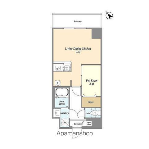 アルファコート曳舟(1LDK/2階)の間取り写真