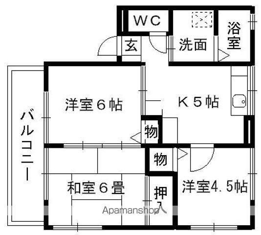 サンハイム(3K/1階)の間取り写真