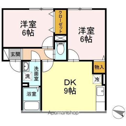 セジュールレオ(2DK/2階)の間取り写真