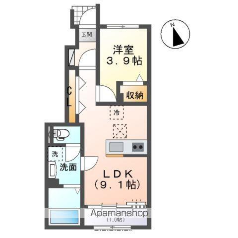 COMFORT(1LDK/1階)の間取り写真