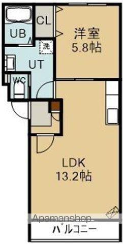 LINO(1LDK/2階)の間取り写真