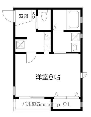 エクリュ帯山(1K/1階)の間取り写真
