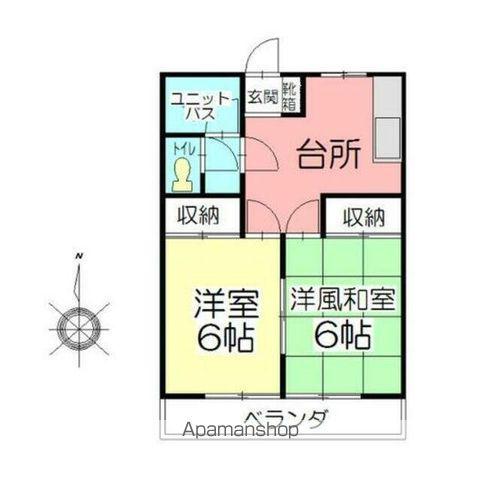 萩本コーポC(2DK/2階)の間取り写真