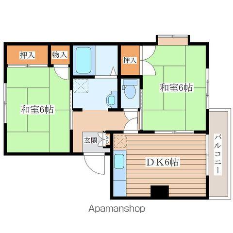 ドエルⅡ(2DK/1階)の間取り写真