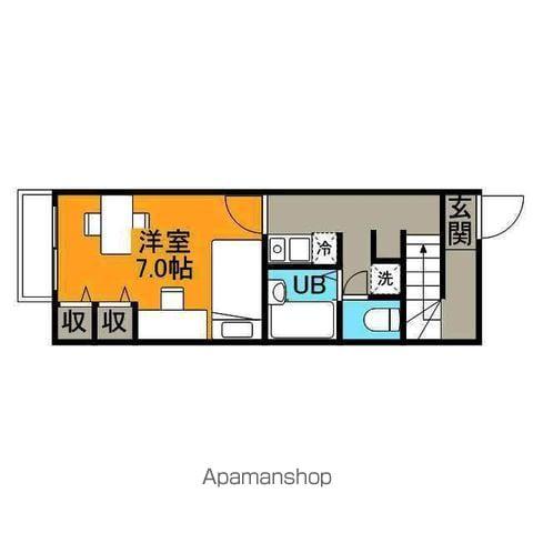 レオパレスグレイスコート参番館(1K/2階)の間取り写真