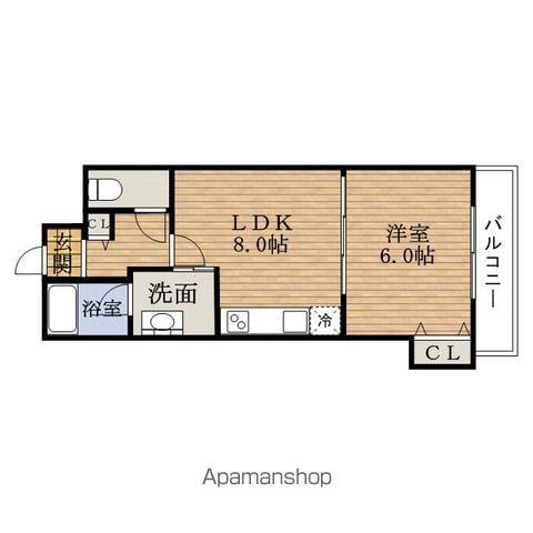 ロジュマンNANIWA(1LDK/8階)の間取り写真