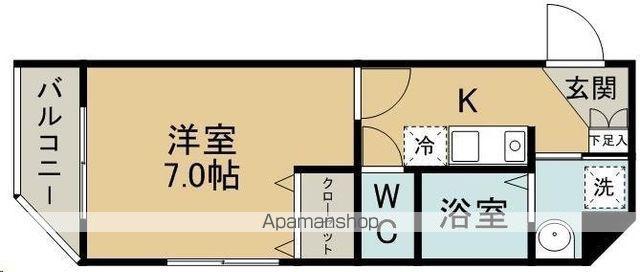 SSー7 APT(1K/2階)の間取り写真