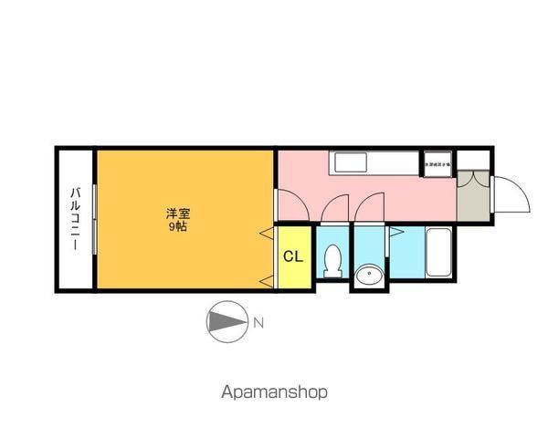 マンション五島山(1K/3階)の間取り写真