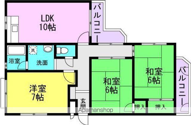東急ドエル南塚口(3LDK/4階)の間取り写真