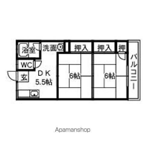 東陽コーポ(2DK/2階)の間取り写真