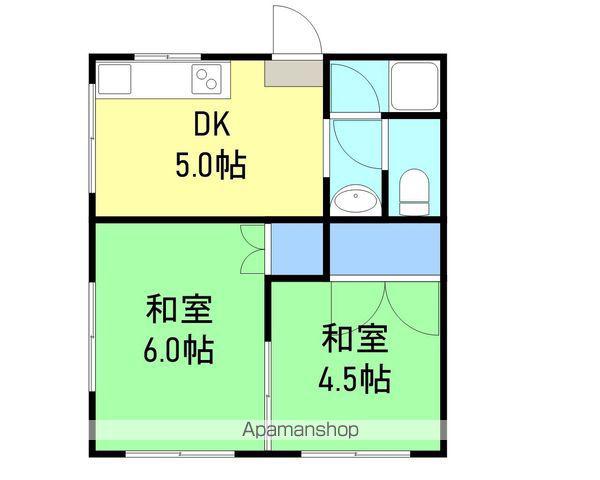 リナート(2DK/2階)の間取り写真