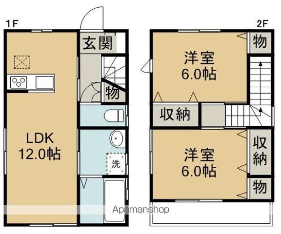 東武鉄道東上線 新河岸駅 徒歩13分 2階建 築9年(2LDK)の間取り写真