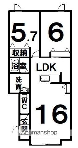 エスポワールⅡ(2LDK/1階)の間取り写真