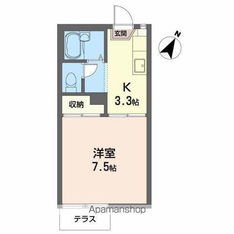 タウニィ小野(1K/1階)の間取り写真