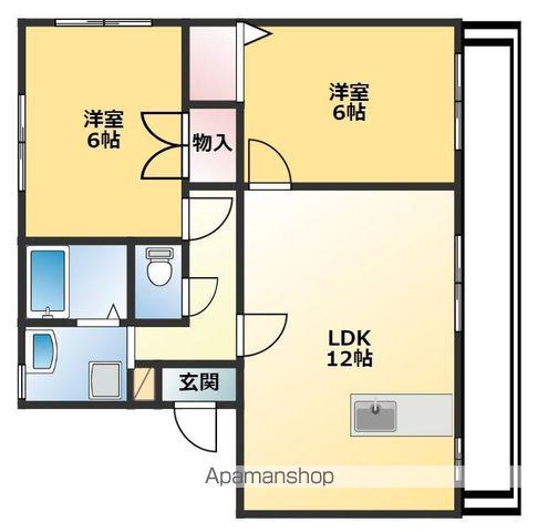 プレステージ八万A(2LDK/1階)の間取り写真