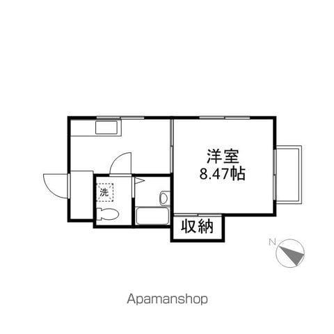 サントラップJ.Y(1K/2階)の間取り写真