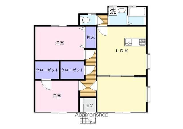 福岡県八女市 1階建 築16年(3DK)の間取り写真