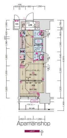 プレサンスジェネ新栄町駅前 葵(1DK/14階)の間取り写真