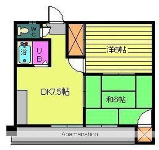 メゾン宝(2DK/4階)の間取り写真