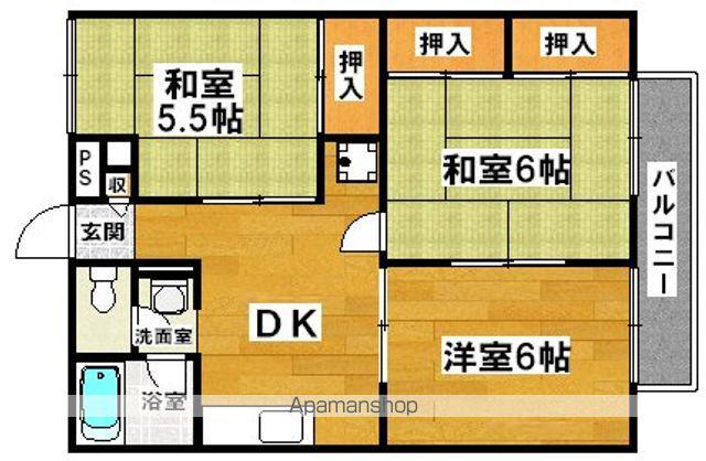 モアクレスト綾園(3DK/2階)の間取り写真