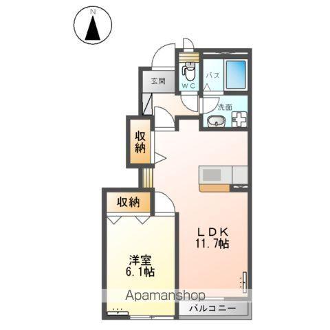 サン・フォレスタ(1LDK/1階)の間取り写真