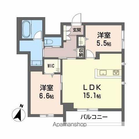 ファルコ鷹匠(2LDK/2階)の間取り写真