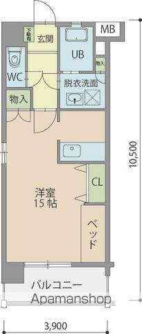 ミルフィーユ90(1K/3階)の間取り写真