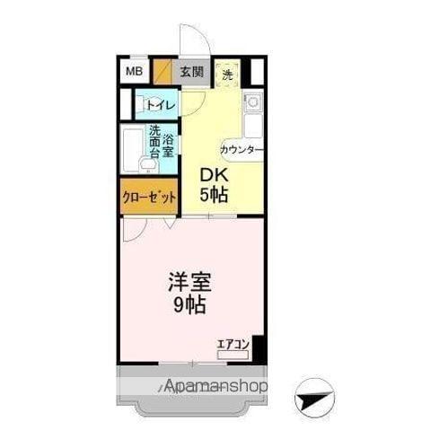 Y・Rレジデンス(1DK/4階)の間取り写真