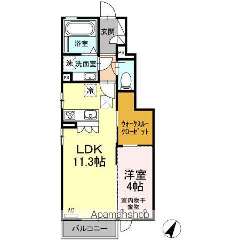 スプラドール Ⅱ(1LDK/1階)の間取り写真