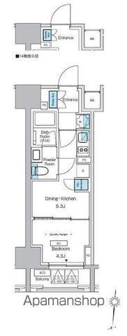 プレディアコート錦糸町スカイビュー(1DK/14階)の間取り写真