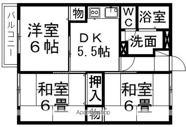 サンフィールドK(3DK/1階)の間取り写真