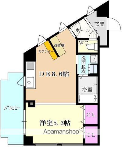 レイランド高宮(1DK/3階)の間取り写真