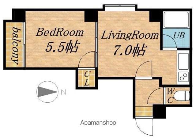 南1西18ビル(1LDK/11階)の間取り写真