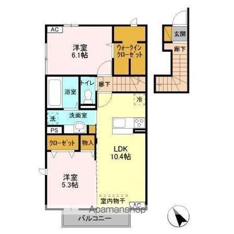 MAISONREVE(2LDK/2階)の間取り写真