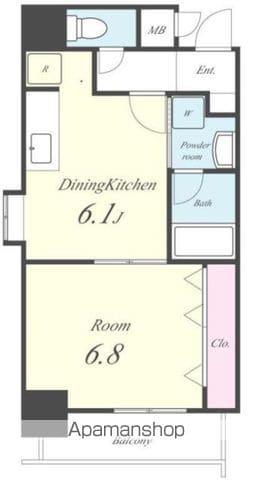 エムズレジデンス(1DK/9階)の間取り写真