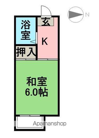 ハイツ向陽(1K/1階)の間取り写真