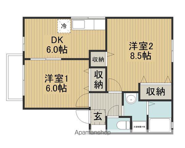 エトワール四賀C棟(2DK/2階)の間取り写真