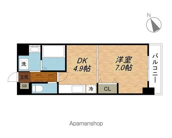 コープ美山Ⅱ(1DK/3階)の間取り写真