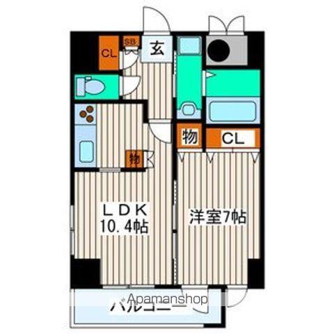 USビル(1LDK/9階)の間取り写真