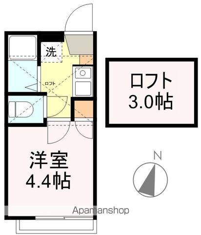 アップルハウス旭ヶ丘5(1K/2階)の間取り写真