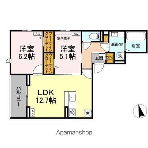 D-セアリス椿森(2LDK/2階)の間取り写真