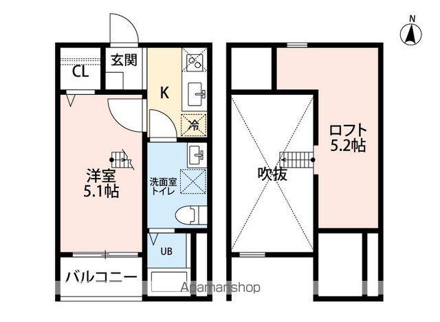 シルバード(1K/1階)の間取り写真
